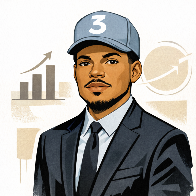 Chance the Rapper wearing a bucket hat and a jacket, gazing thoughtfully. AI Generated 
