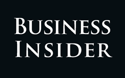 Text displaying "BUSINESS INSIDER" in a bold, white serif font on a dark background.