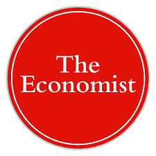 Red circular logo with the text "The Economist" in white.