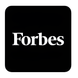 Forbes logo on a black background.