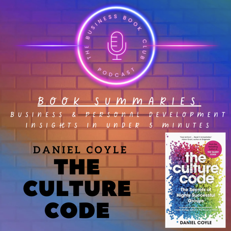 Podcast cover featuring a microphone, colourful background, and the book "The Culture Code" by Daniel Coyle.