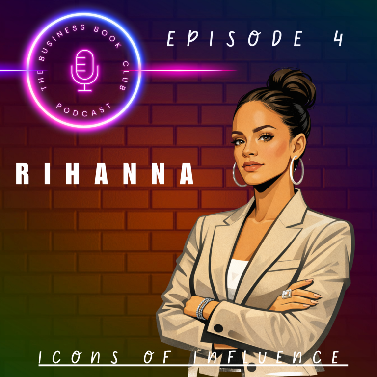 Stylised illustration of a woman in a blazer, titled "Rihanna, Episode 4."