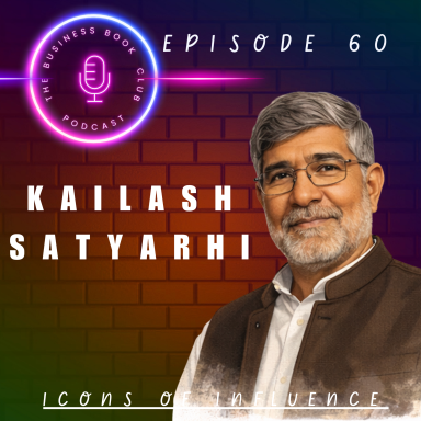 Kailash Satyarthi, a social activist, smiling with a microphone graphic background.